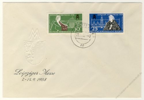 DDR 1958 FDC Mi-Nr. 649-650 ESt. Leipziger Herbstmesse