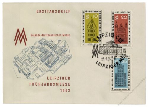 DDR 1963 FDC Mi-Nr. 947-949 SSt. Leipziger Frhjahrsmesse