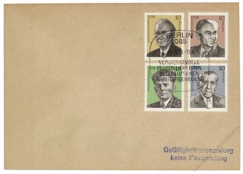 DDR 1979 FDC Mi-Nr. 2454-2457 SSt. Persnlichkeiten der deutschen Arbeiterbewegung