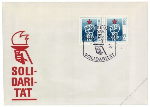 DDR 1980 FDC Mi-Nr. 2548 waag. Paar SSt. Internationale Solidaritt