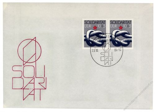 DDR 1984 FDC Mi-Nr. 2909 waag. Paar SSt. Internationale Solidaritt