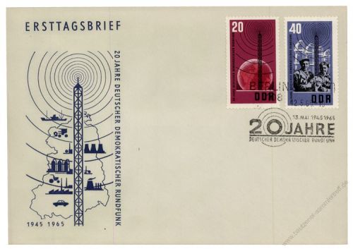 DDR 1965 FDC Mi-Nr. 1111-1112 SSt. 20 Jahre Deutscher Demokratischer Rundfunk