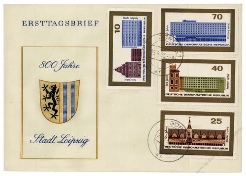 DDR 1965 FDC Mi-Nr. 1126-1129 ESt. 800 Jahre Stadt Leipzig