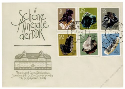 DDR 1969 FDC Mi-Nr. 1468-1473 ESt. Minerale der Bergakademie Freiberg