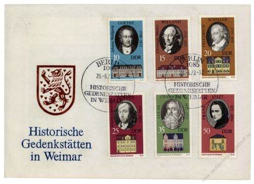 DDR 1973 FDC Mi-Nr. 1856-1861 SSt. Historische Gedenksttten in Weimar