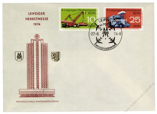 DDR 1974 FDC Mi-Nr. 1973-1974 SSt. Leipziger Herbstmesse