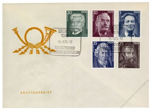 DDR 1975 FDC Mi-Nr. 2025-2029 SSt. Bedeutende Persnlichkeiten