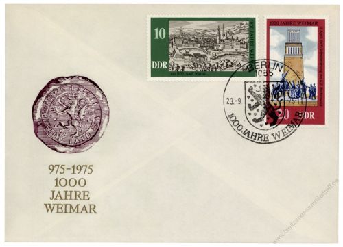 DDR 1975 FDC Mi-Nr. 2086-2088 SSt. 1000 Jahre Weimar