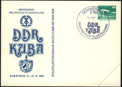 DDR Nr. PP018 D2/032 SSt. Briefmarkenausstellung DDR-Kuba Schwerin