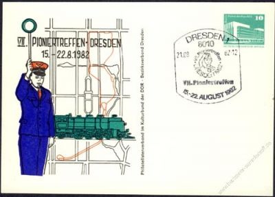 DDR Nr. PP018 D2/009 SSt. 7.Pioniertreffen Dresden