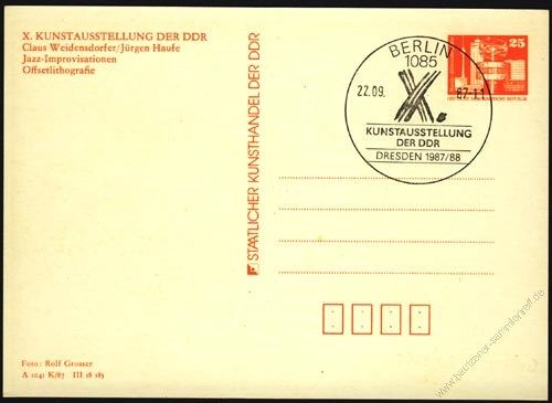 DDR Nr. PP020 B1/016a SSt. X. Kunstausstellung der DDR in Dresden