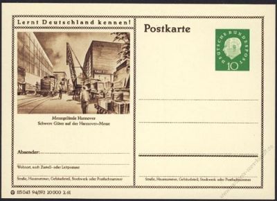 BRD 1960 Mi-Nr. P053 094/592 * Hannover - Schwere Gter