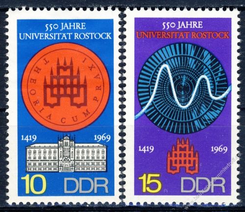 DDR 1969 Mi-Nr. 1519-1520 ** 550 Jahre Universitt Rostock