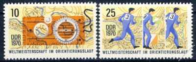 DDR 1970 Mi-Nr. 1605-1606 ** Weltmeisterschaften im Orientierungslauf