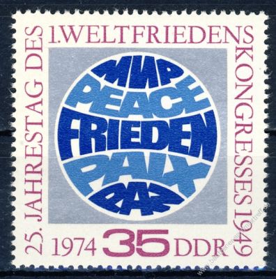 DDR 1974 Mi-Nr. 1946 ** 25. Jahrestag des ersten Weltfriedenskongresses