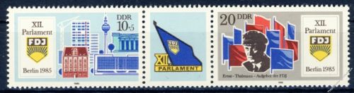 DDR 1985 Mi-Nr. 2947-2948 (ZD) ** Parlament der Freien Deutschen Jugend