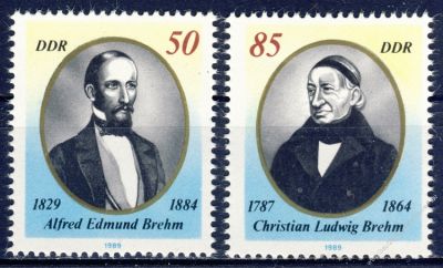 DDR 1989 Mi-Nr. 3256-3257 ** Alfred Edmund und Christian Ludwig Brehm