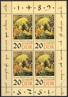 DDR 1989 Mi-Nr. 3271 (Klb) ** 500. Geburtstag von Thomas Mntzer