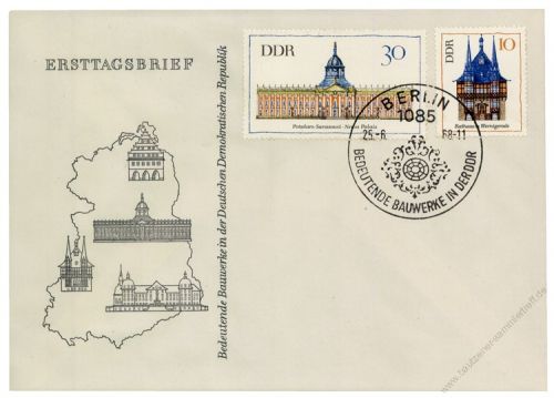 DDR 1968 FDC Mi-Nr. 1379-1382 SSt. Bedeutende Bauwerke