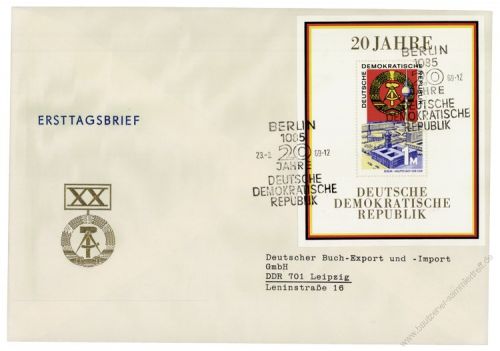 DDR 1969 FDC Mi-Nr. 1507 (Block 28) SSt. 20 Jahre DDR