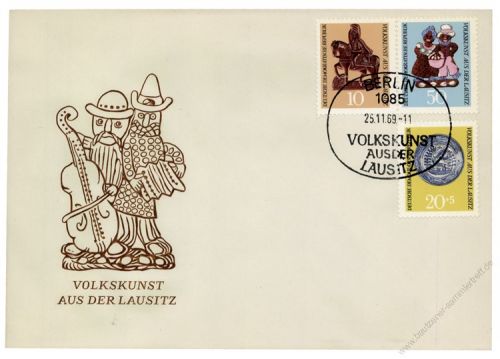 DDR 1969 FDC Mi-Nr. 1521-1523 (ZD) SSt. Volkskunst aus der Lausitz