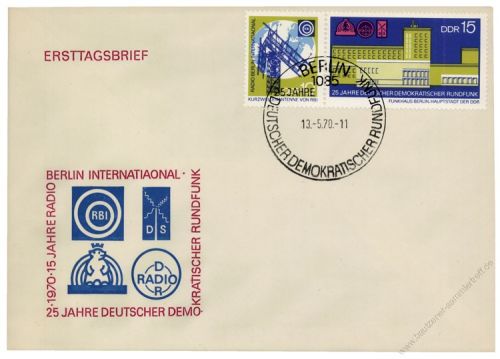 DDR 1970 FDC Mi-Nr. 1573-1574 (ZD) SSt. 25 Jahre Deutscher Demokratischer Rundfunk