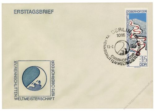 DDR 1973 FDC Mi-Nr. 1831 SSt. Rennrodel-Weltmeisterschaften