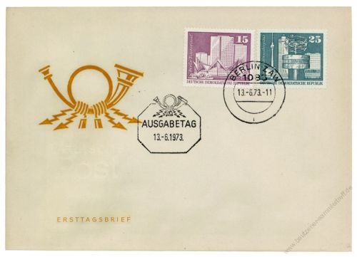 DDR 1973 FDC Mi-Nr. 1853-1854 ESt. Aufbau in der DDR