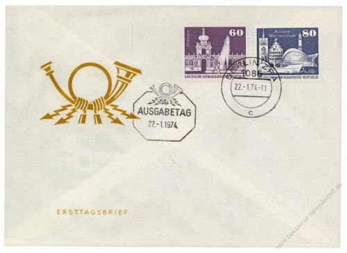 DDR 1974 FDC Mi-Nr. 1919-1920 ESt. Aufbau in der DDR