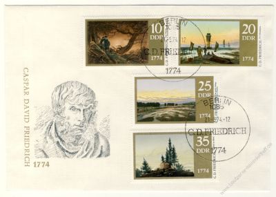 DDR 1974 FDC Mi-Nr. 1958-1961 SSt. 200. Geburtstag von Caspar David Friedrich