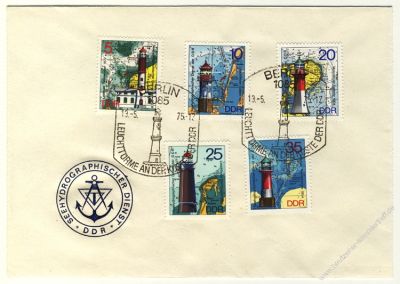 DDR 1975 FDC Mi-Nr. 2045-2049 SSt. Leuchttrme, Leit-, Leucht- und Molenfeuer