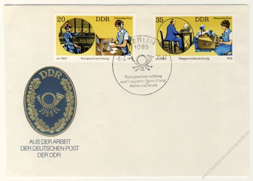 DDR 1979 FDC Mi-Nr. 2400-2401 SSt. Fernsprechvermittlung und Telegrammbermittlung frher und heute