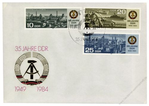 DDR 1984 FDC Mi-Nr. 2893-2895 SSt. 35 Jahre Deutsche Demokratische Republik