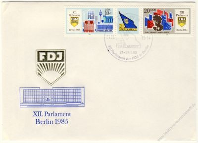 DDR 1985 FDC Mi-Nr. 2947-2948 (ZD) SSt. Parlament der Freien Deutschen Jugend