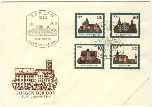 DDR 1985 FDC Mi-Nr. 2976-2979 SSt. Burgen